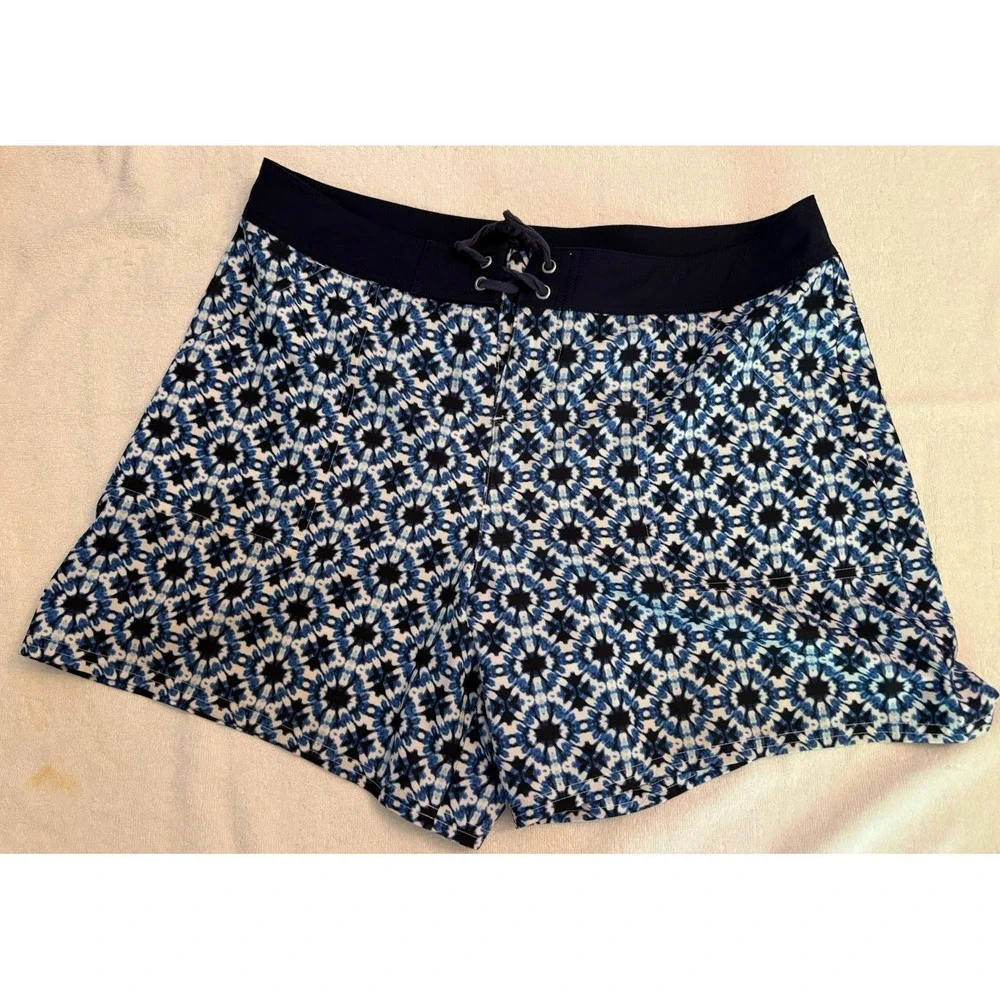 Tommy Bahama Shorts‎ Mens Large Blue and White Starburst Swim Trunks*